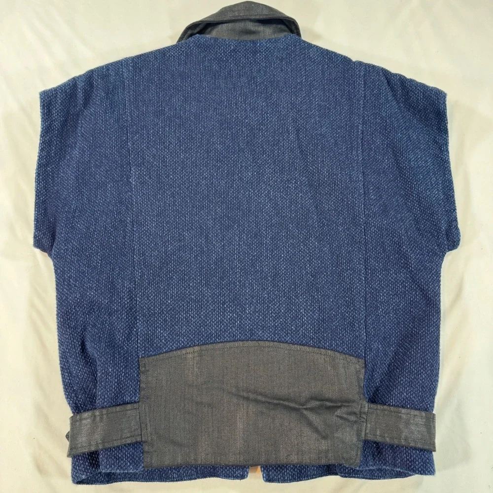 Free People Pieced-Together Jacket‎ Asymmetrical Zip Belted Women's M Boho